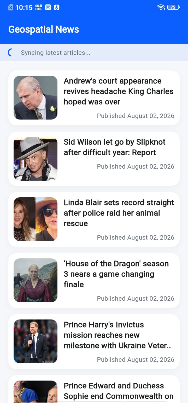 News app screenshot